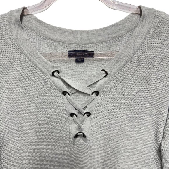 AE Woven Waffle Knit Tunic Sweater Jumper Top - Picture 3 of 7